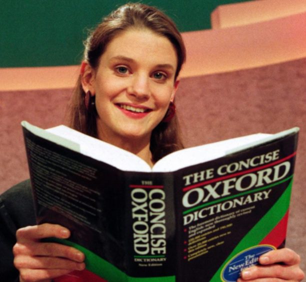 Susie Dent during her first Countdown show in 1992.