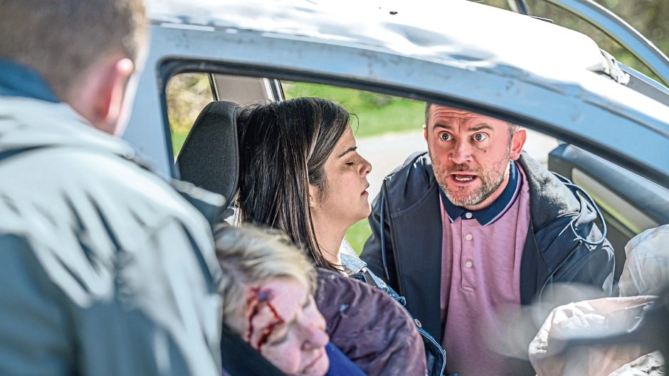 Kim is involved in a car crash in this week’s episode of River City.