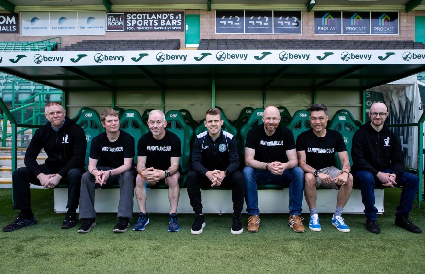 Members of Andy's Man Club at Easter Road.