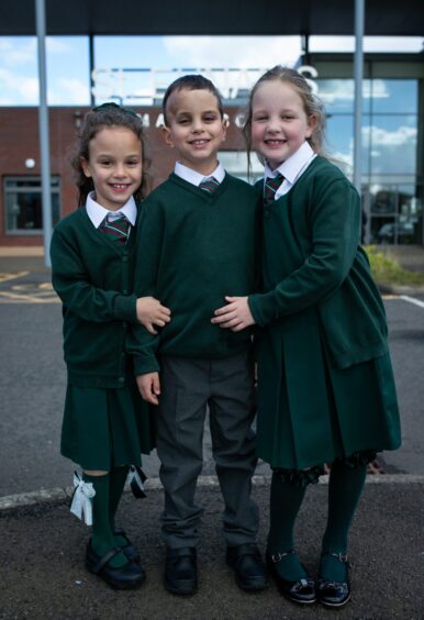 Caleb Stirrat along with his sisters Alicia, left, and Poppy.