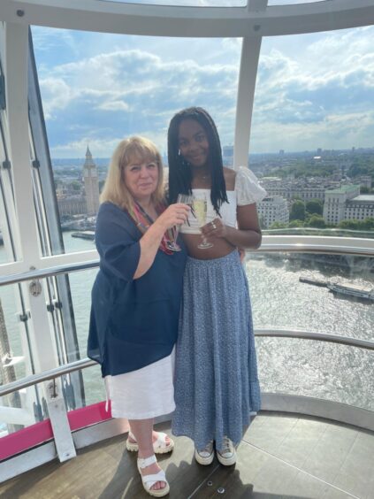 A VIP flight on the London Eye was the perfect chance to celebrate some good news.