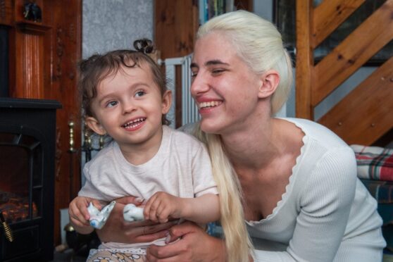 Zlata Nazarova with her mum. Image: DC Thomson