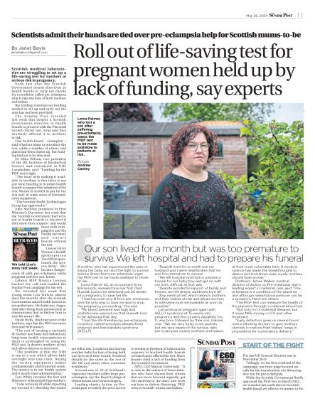 May 26, 2024: Roll-out of life-saving test for pregnant women held up by lack of funding