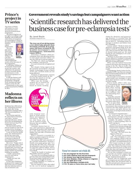 July 7, 2024: Scientific research has delivered the business case for pre-eclampsia tests