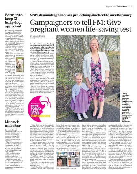 August 4, 2024: Campaigners to tell FM: Give pregnant women life-saving test