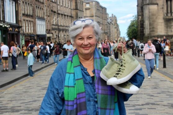 Women’s Aid CEO Dr Marsha Scott with her ‘freedom’ shoes.