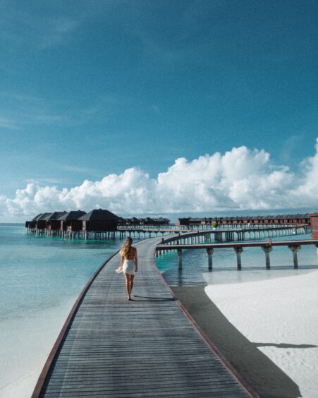 Board walk in the resort.