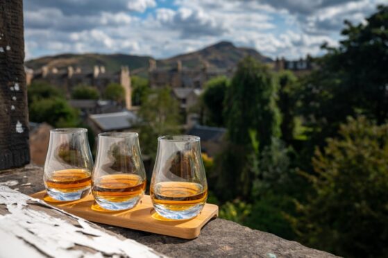 Whisky on a window ledge