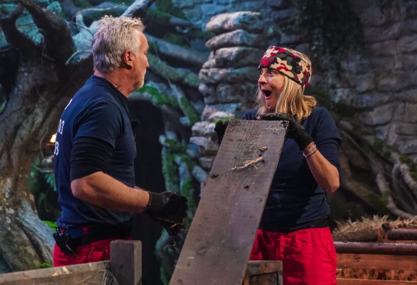 Louise with David Ginola on I’m A Celebrity.