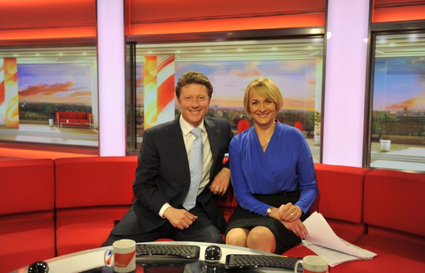 Louise with Charlie Stayt on BBC Breakfast.