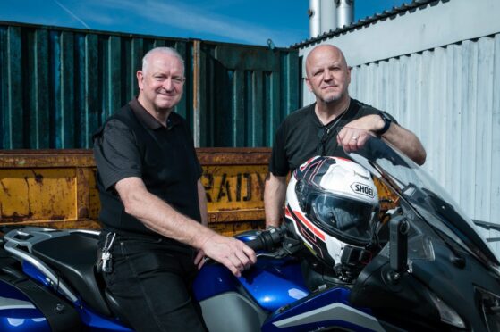 Bikers Gordon Bissell and Craig White of Riding Through Grief.