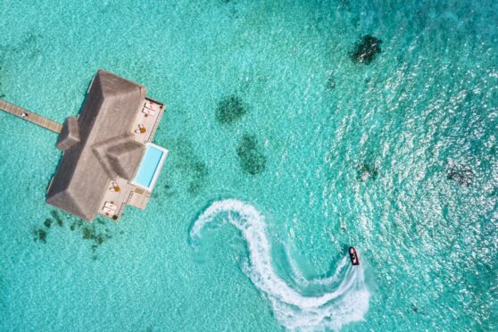 A suite with a private pool right in the ocean.