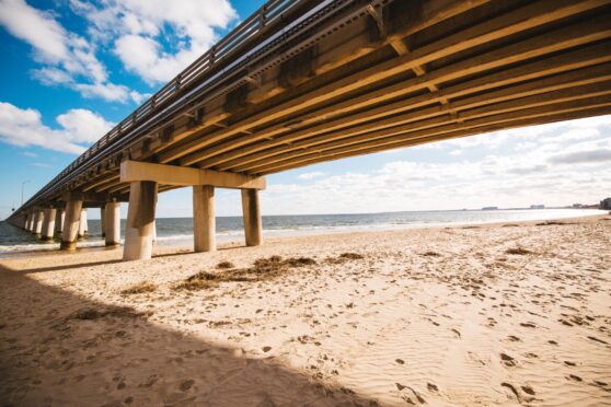 Under the boardwalk at Chesapeake Bay.