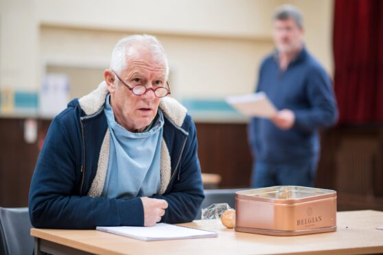 Billy Mack in rehearsals for new play Men Don't Talk.