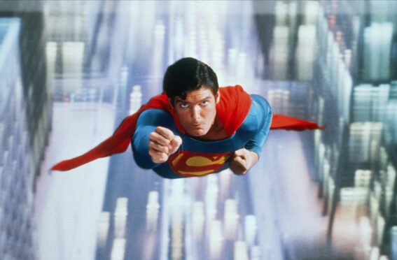 Christopher Reeve as Superman.