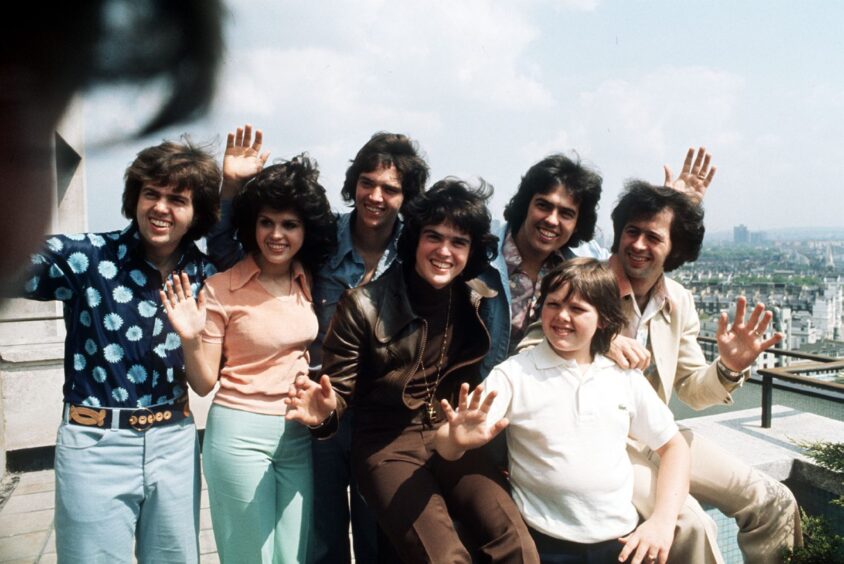 The Osmonds before a show in Earl’s Court, London, in 1975.