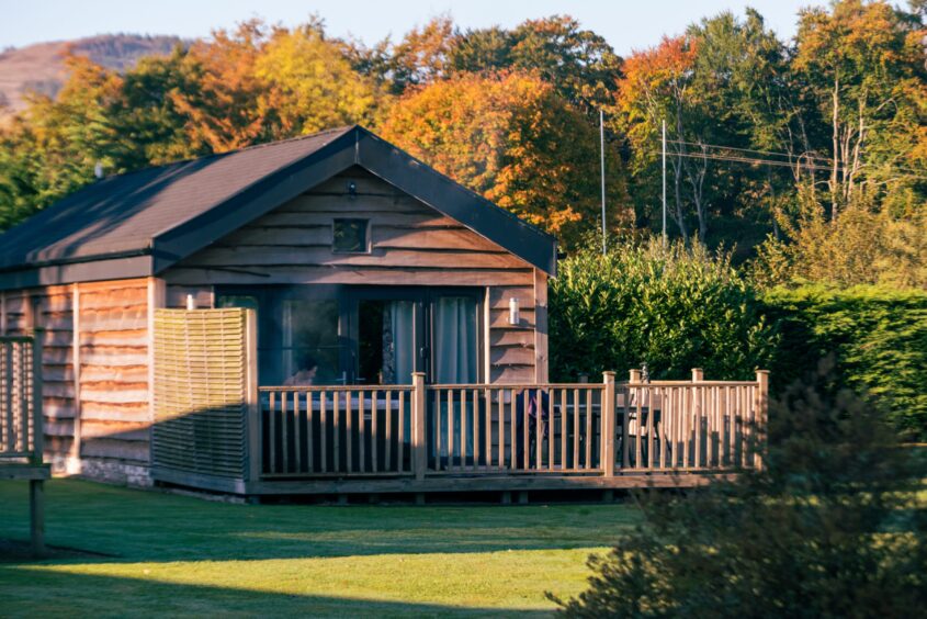 A contemporary lodge at Braidhaugh Holiday Park.