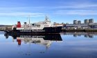 MV Hebridean Isles passing Braehead on its way to Glasgow's King George V Dock.