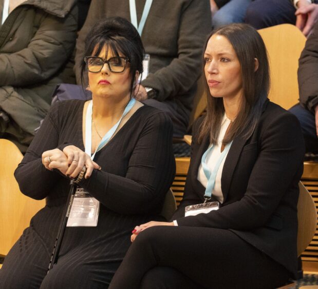 Denise Clair at Scottish Parliament with The Sunday Post's Marion Scott.