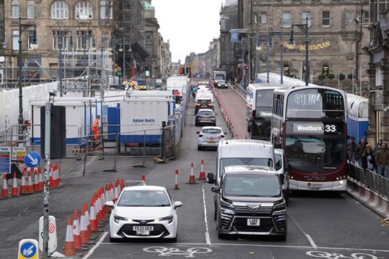 Traffic in Edinburgh.