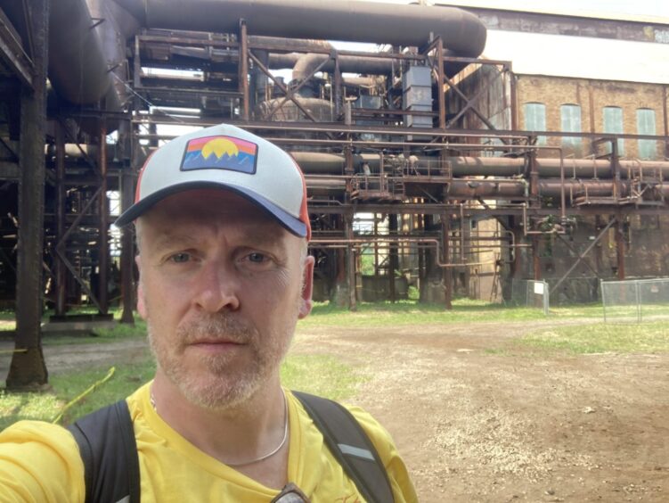 Paul English at the historical Carrie blast furnace.