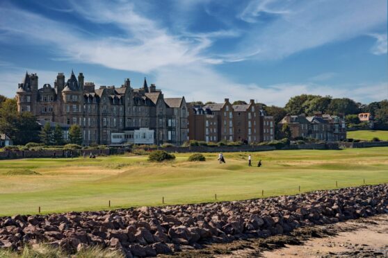 The Marine North Berwick hotel behind the North Berwick Golf Club.