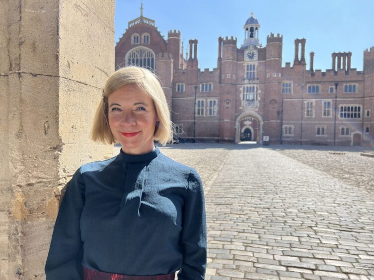 Lucy at Hampton Court Palace, London.