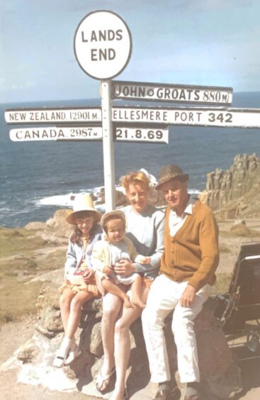 Fiona with sister Beverley (left) and parents Sam and Joyce Brunton on a family holiday to Cornwall, 1969. They lived in Ellesmere Port at the time.