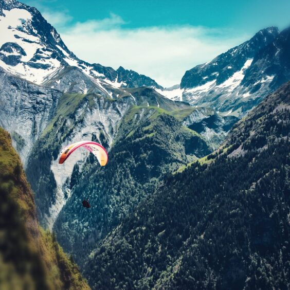 Paragliding from the resort.