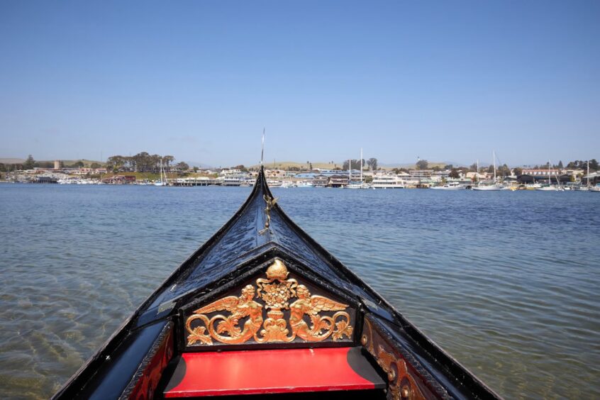 A gondola imported from Venice.