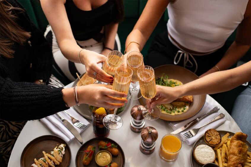 A spa cafe lunch for four.