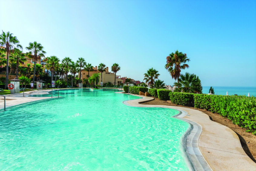 One of the two pools at the resort.