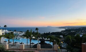 The view out to the Rock of Gibraltar.