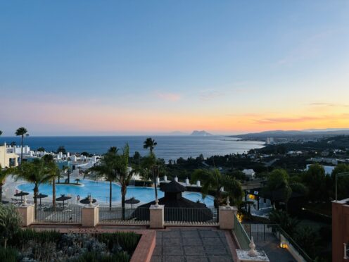 The view out to the Rock of Gibraltar.