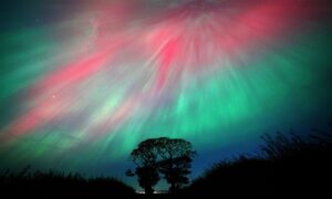 The Northern Lights over Scotland.