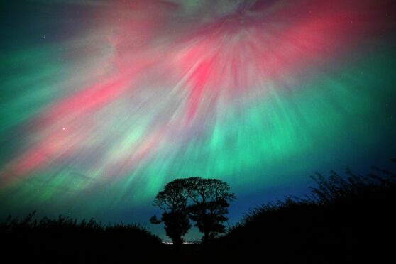 The Northern Lights over Scotland.