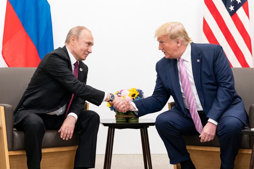 Trump meets Putin at the G20 summit in Osaka, Japan, 2019.