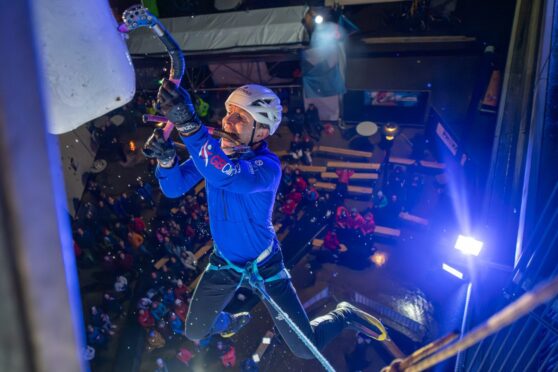 Willis Morris at the 2023 UIAA Ice Climbing Continental Open in Utrecht, Netherlands.