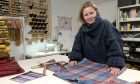 Clare Campbell, founder of Prickly Thistle, at her tartan mill in Evanton.