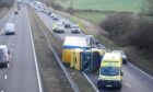 Storm Eowyn’s strong winds overturned lorries across Scotland and northern England, including this one on the A19 in County Durham.