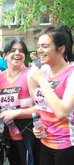 Demi taking part in a Glasgow fun run.