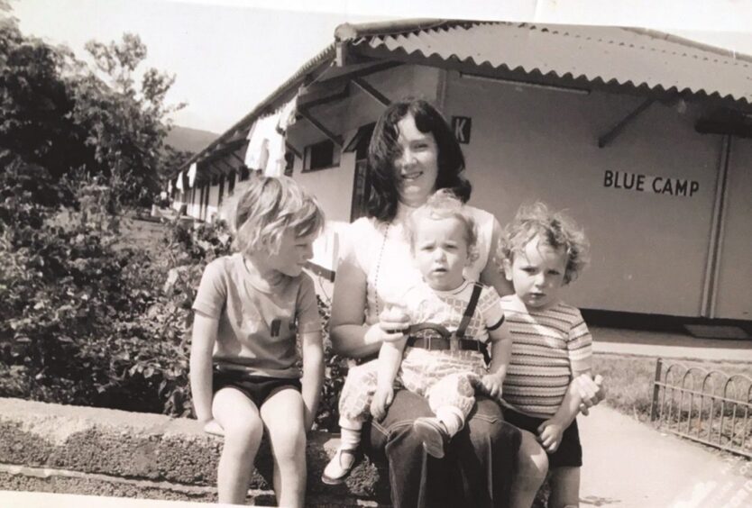 Gordon on holiday at Butlins with his mum and brothers Sandy and Stewart.