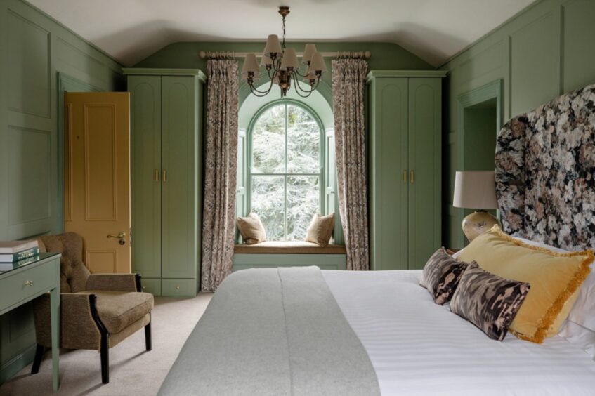 A luxurious bedroom at the Station House Hotel.