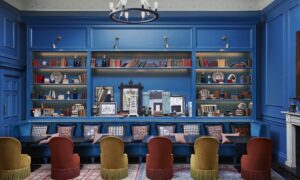 The library at Kimpton Charlotte Square, Edinburgh.