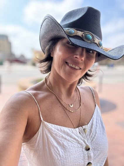 Sara in her cowboy hat.