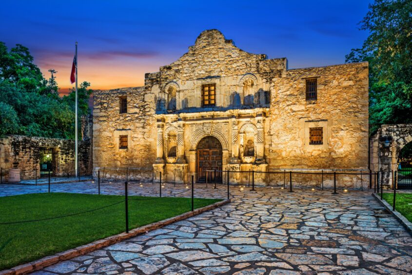 The Alamo fort.
