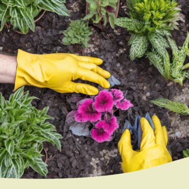Flower being planted