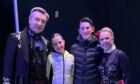 Torvill and Dean with Isla Forsyth and Lewis Macdonald who play their younger selves.