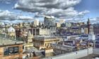 Aerial view of the city of Glasgow, Scotland.