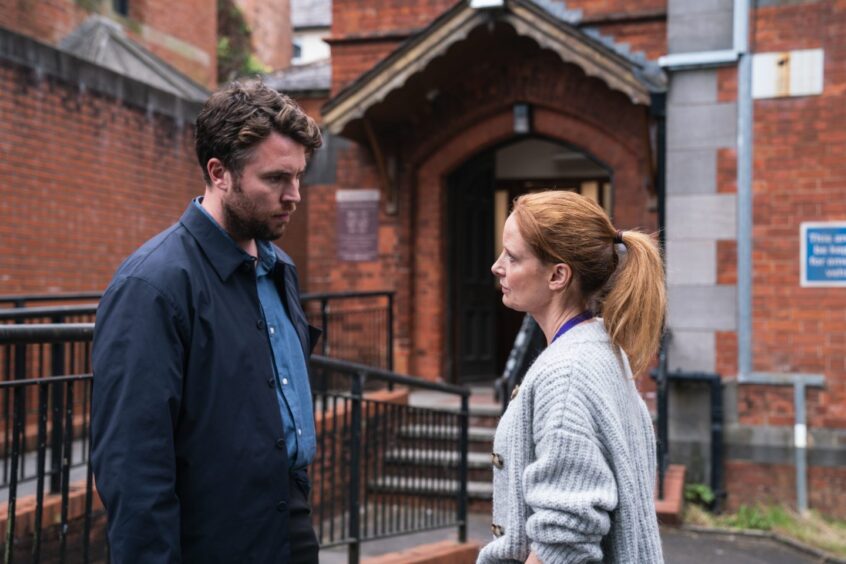 Zoe alongside Tom Hughes in series two of Malpractice.